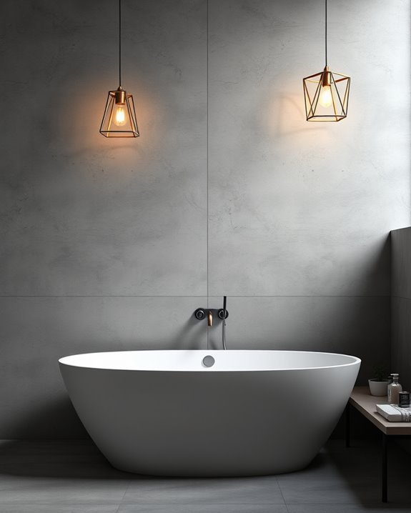 statement lighting enhances bathrooms