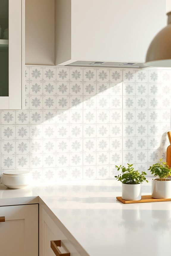stenciled backsplash diy project