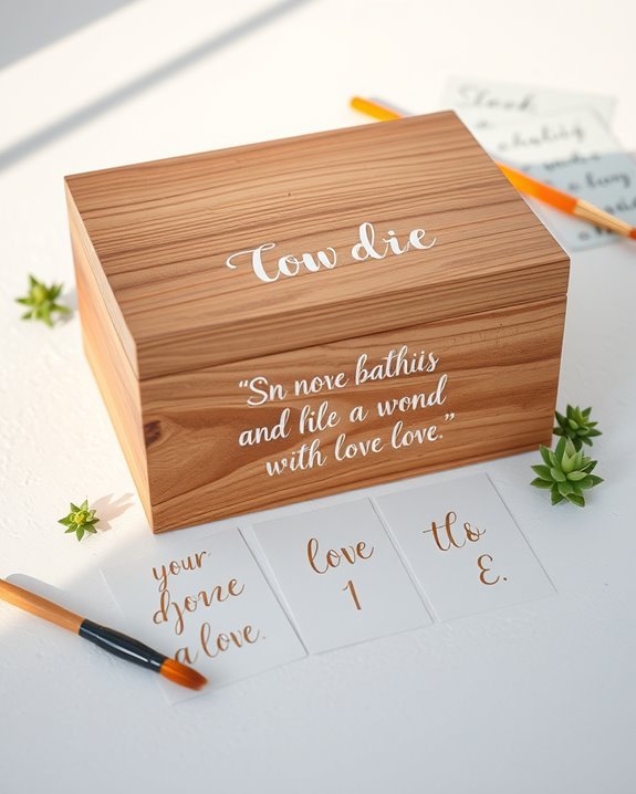 stenciled quote box crafting