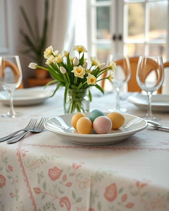 stenciled tablecloths for easter