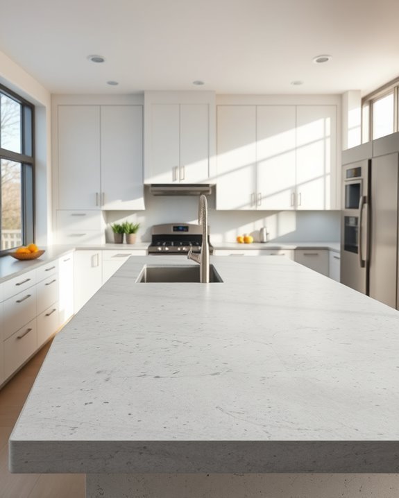 stone accented concrete counters