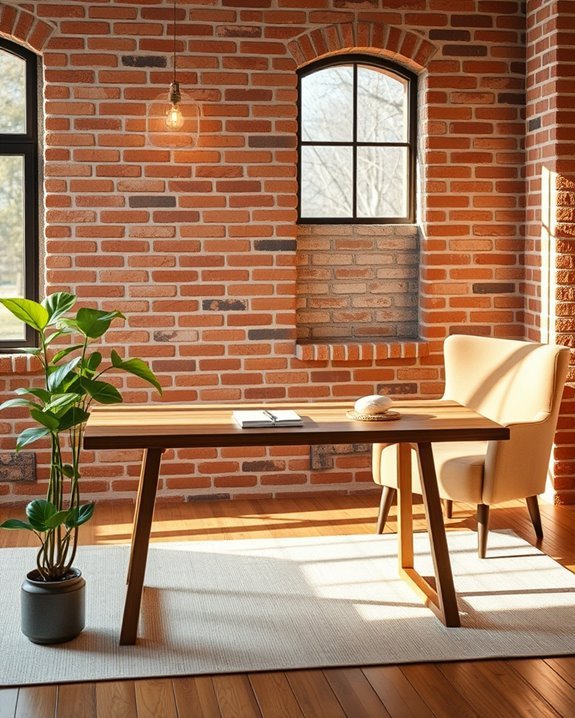 stone and brick accents