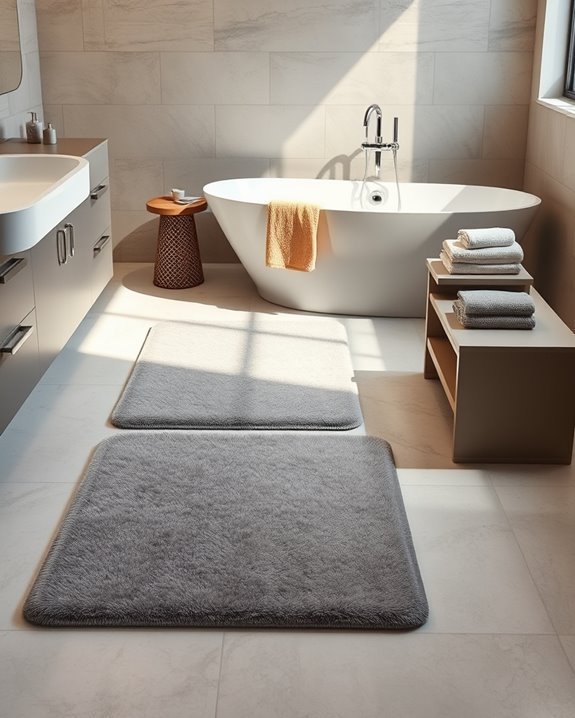 storage enhanced bath mats