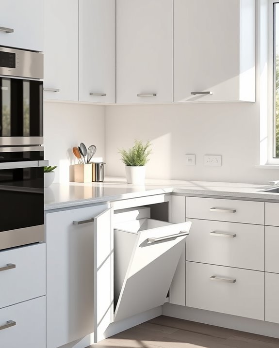 streamlined discreet kitchen organization