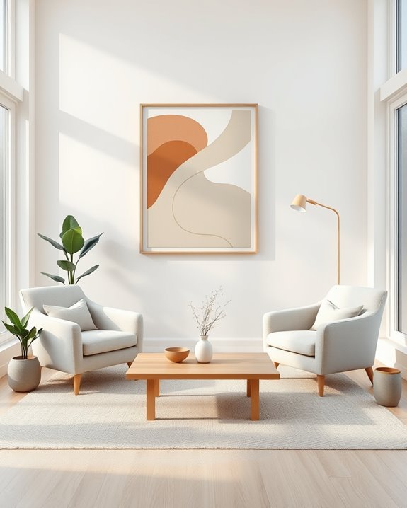 striking artwork enhances minimalism