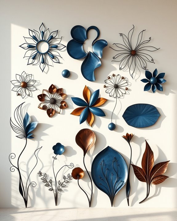 striking blue brown sculptures