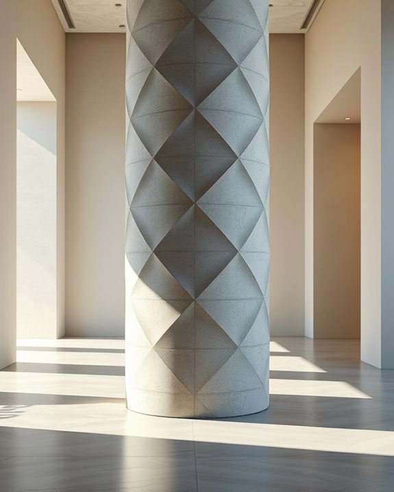 striking bold concrete columns