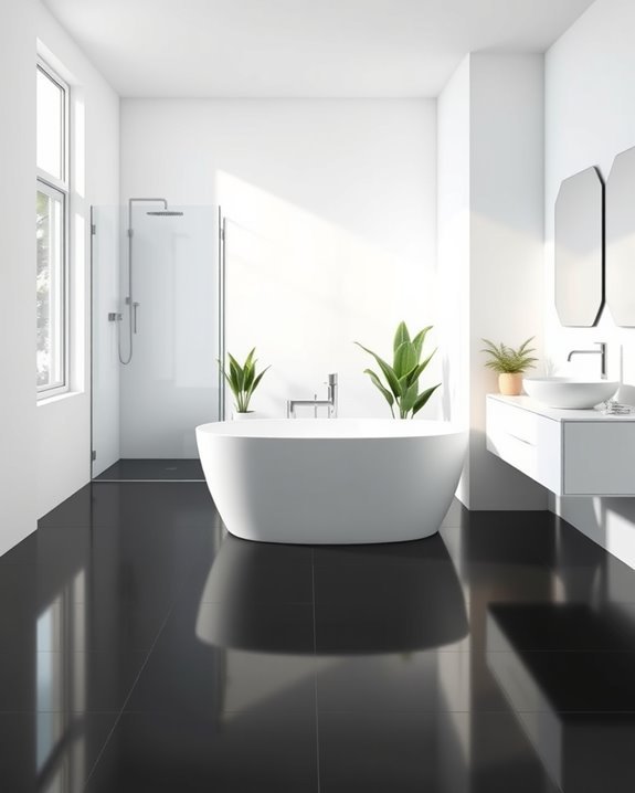 striking contrast bathroom design