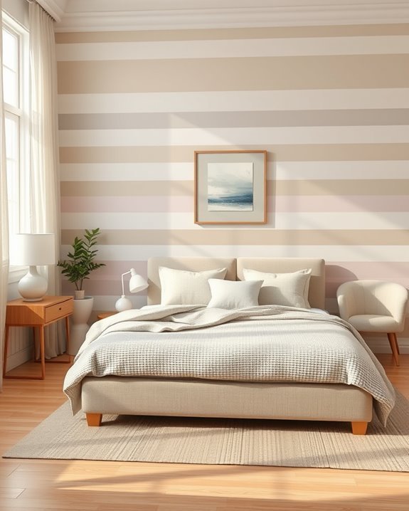 striped designs enhance bedroom style
