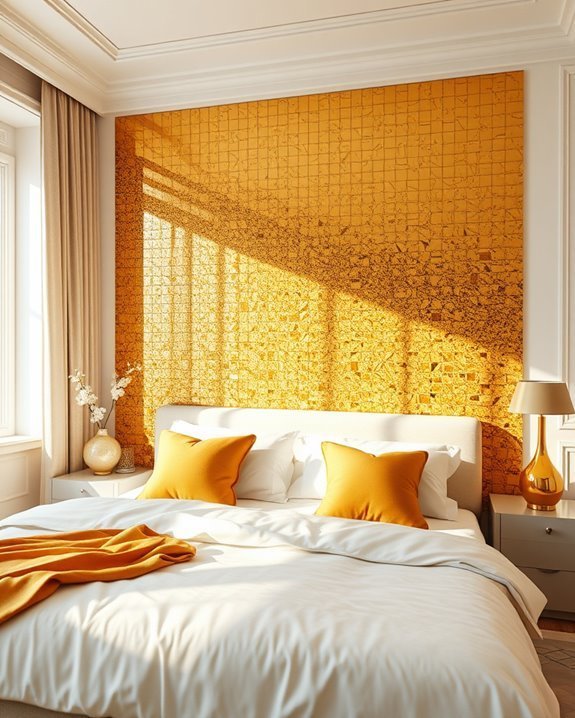 stunning gold mosaic art