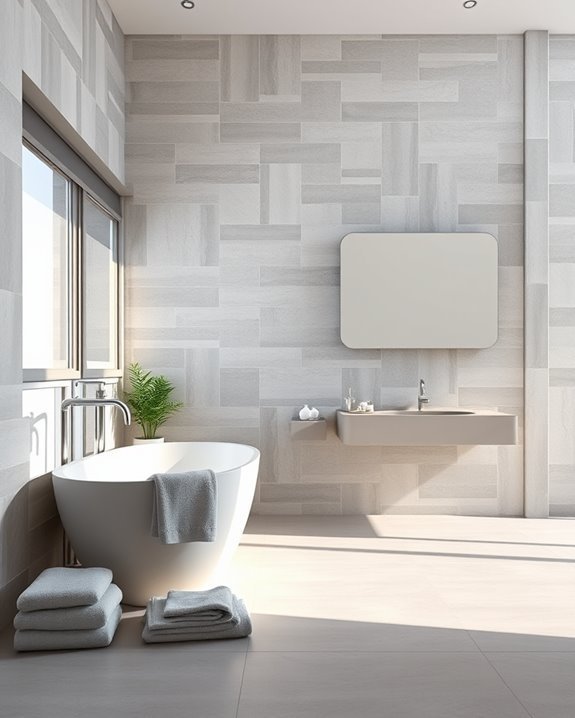 stunning tiled bathroom feature
