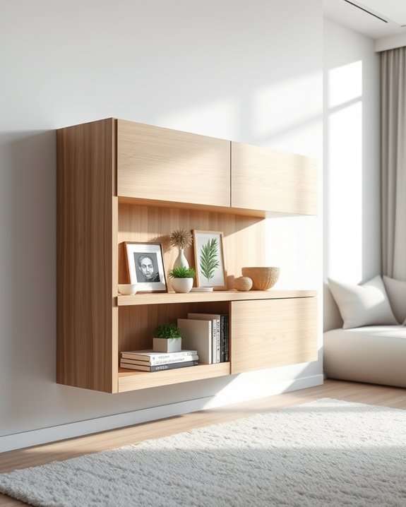 stylish adjustable floating cabinet