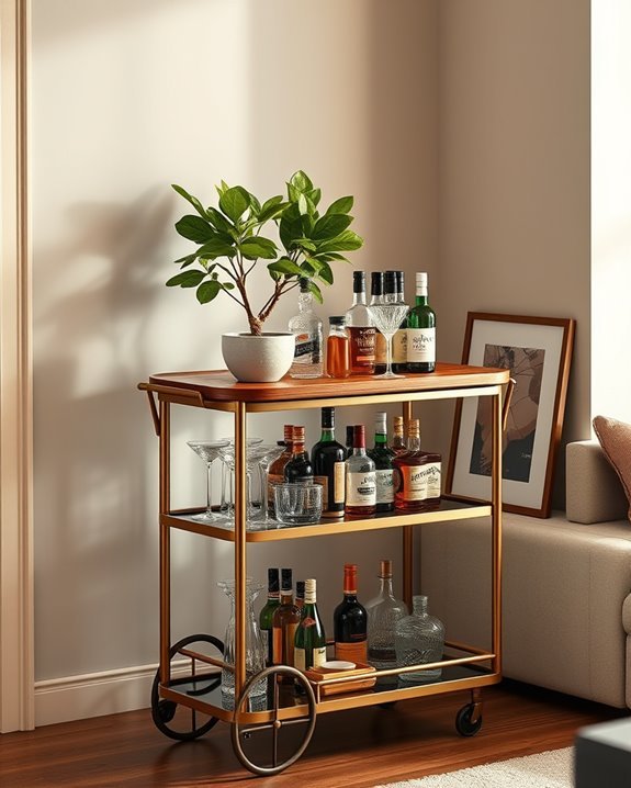 stylish and functional bar cart