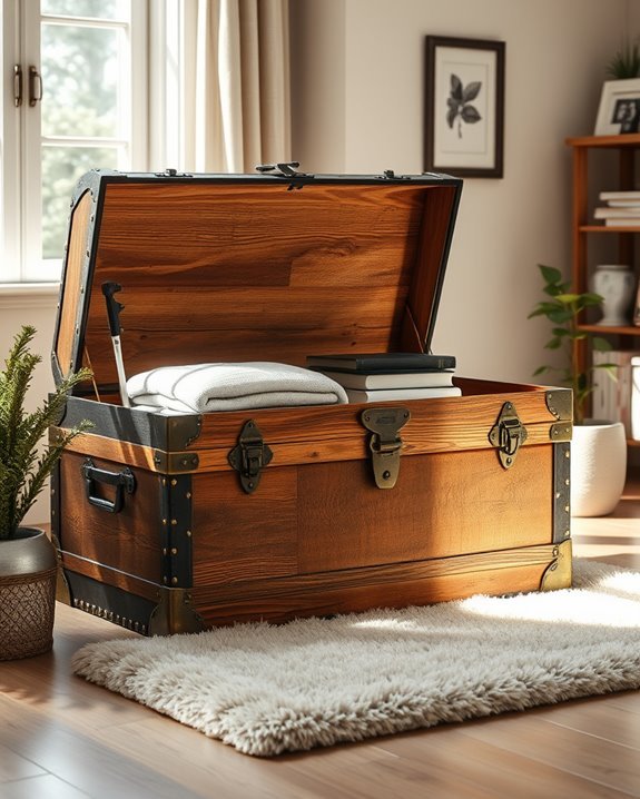 stylish antique trunk storage