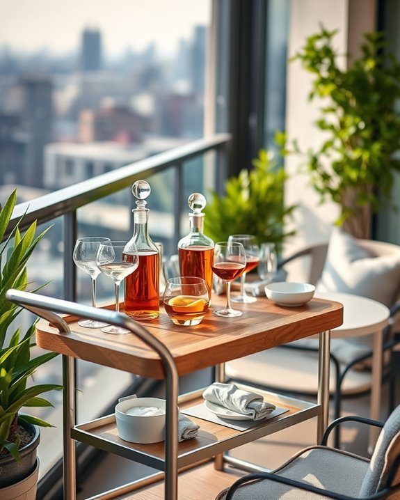 stylish balcony bar cart