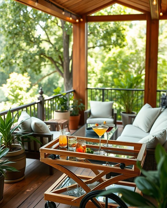 stylish balcony bar cart