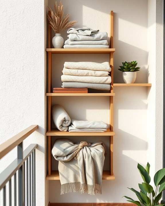stylish balcony fabric organization