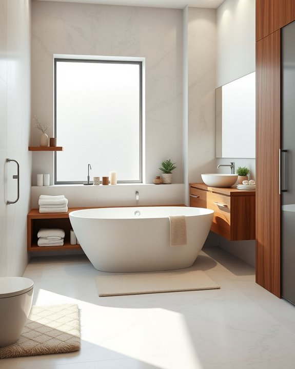 stylish bathtub alcove storage