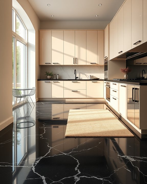 stylish beige and black flooring