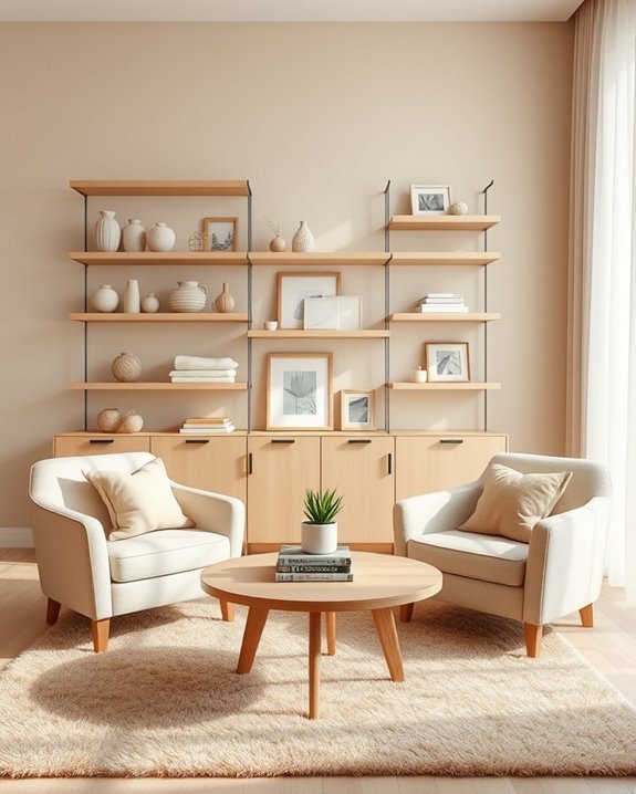 stylish beige display solutions