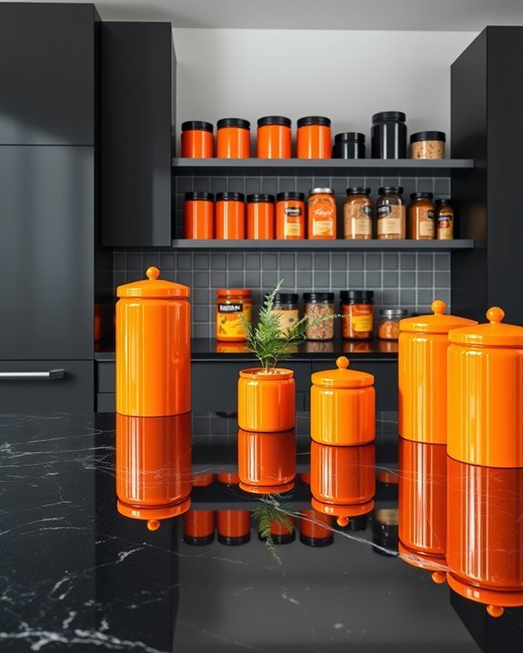 stylish black and orange storage