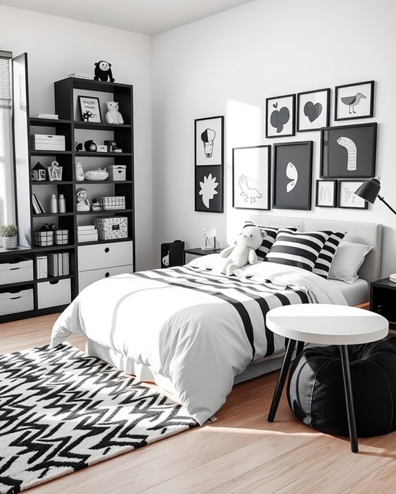 stylish black and white accessories