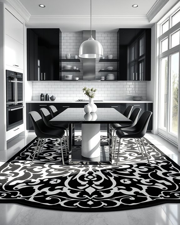 stylish black and white rugs