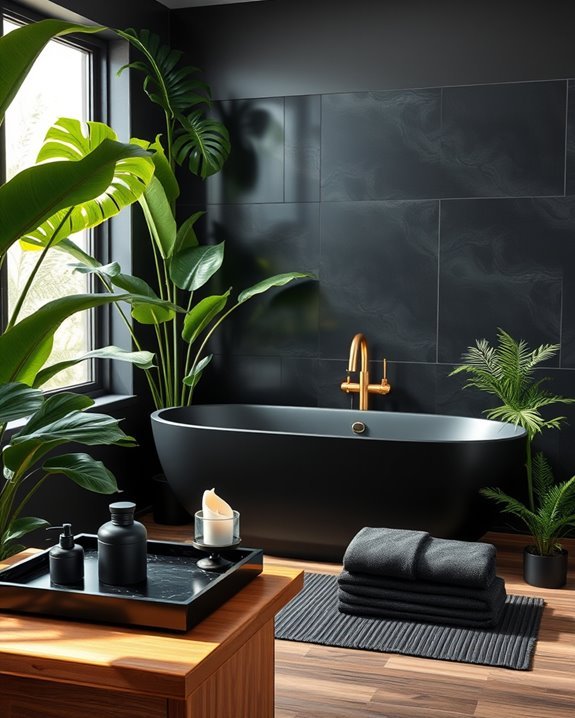 stylish black bathroom accessories