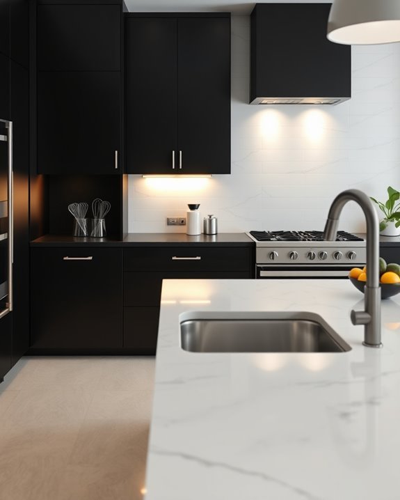 stylish black cabinet lighting