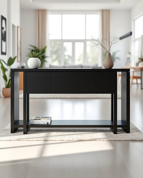 stylish black console versatility