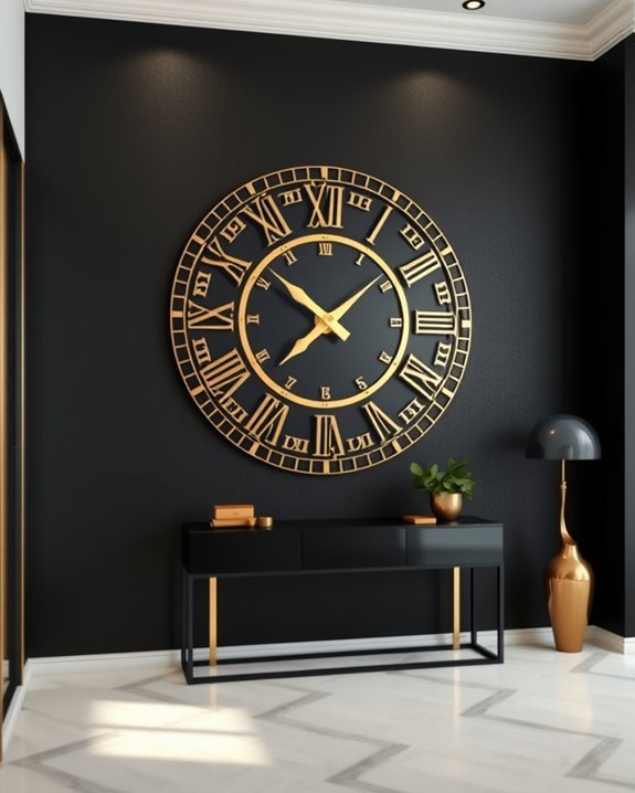 stylish black gold clocks