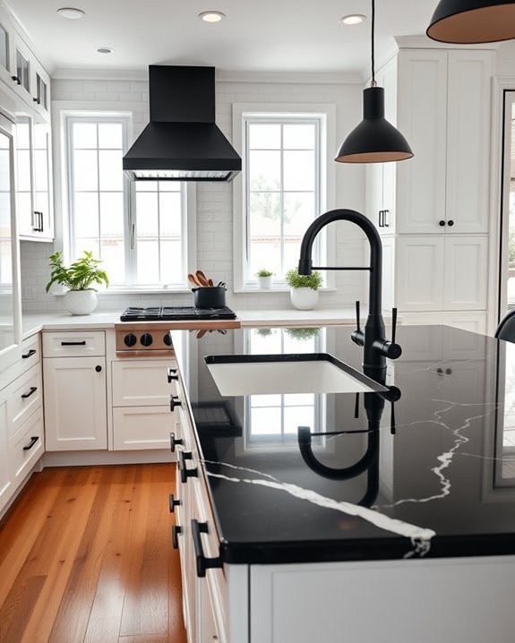 stylish black kitchen hardware