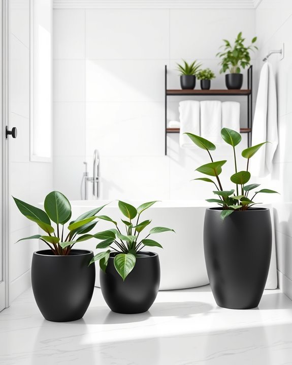 stylish black plant arrangements