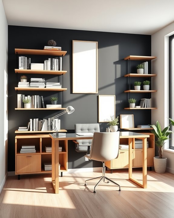stylish black shelving accents