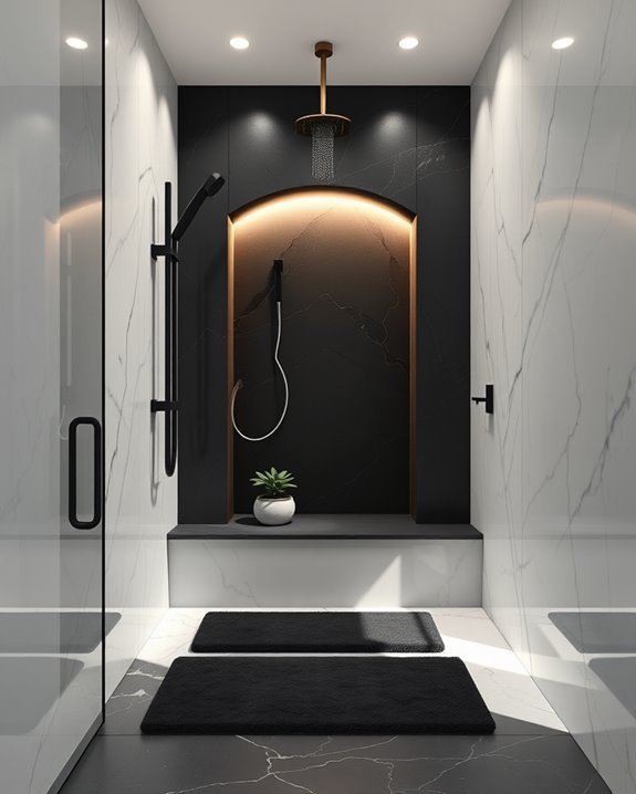 stylish black shower niches