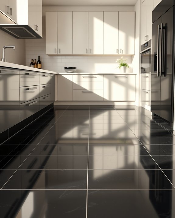 stylish black tile edging