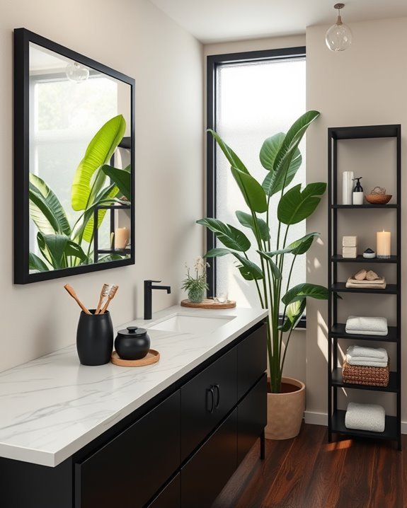 stylish black tropical storage