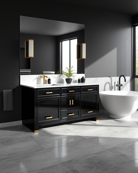 stylish black vanity centerpiece