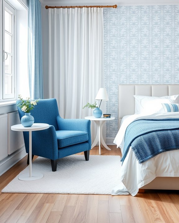 stylish blue accent chair