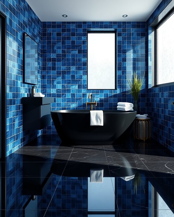 stylish blue and black tiles