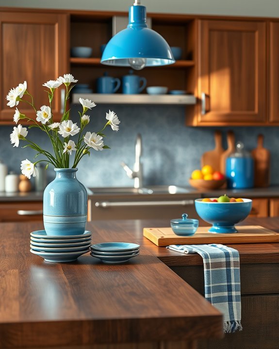 stylish blue and brown accessories