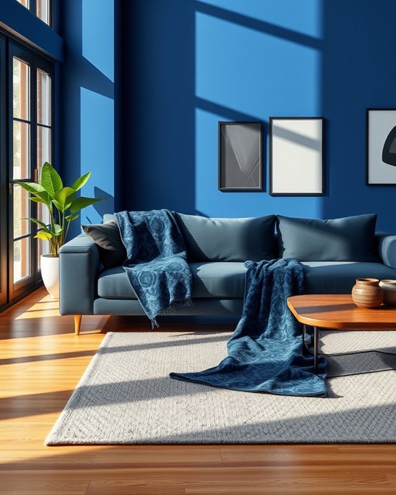 stylish blue black throws