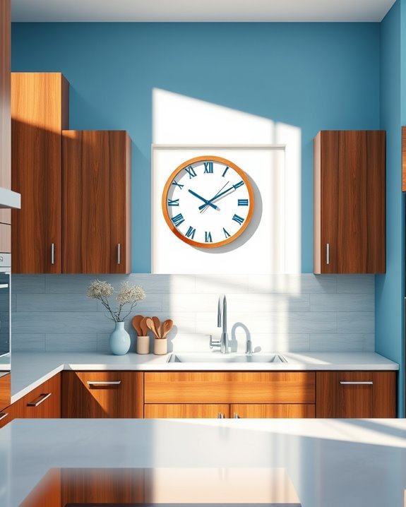 stylish blue brown clock