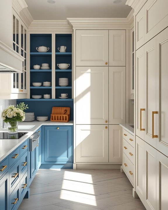 stylish blue cream storage