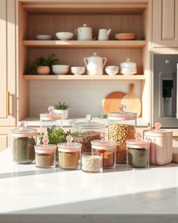 stylish blush pink containers