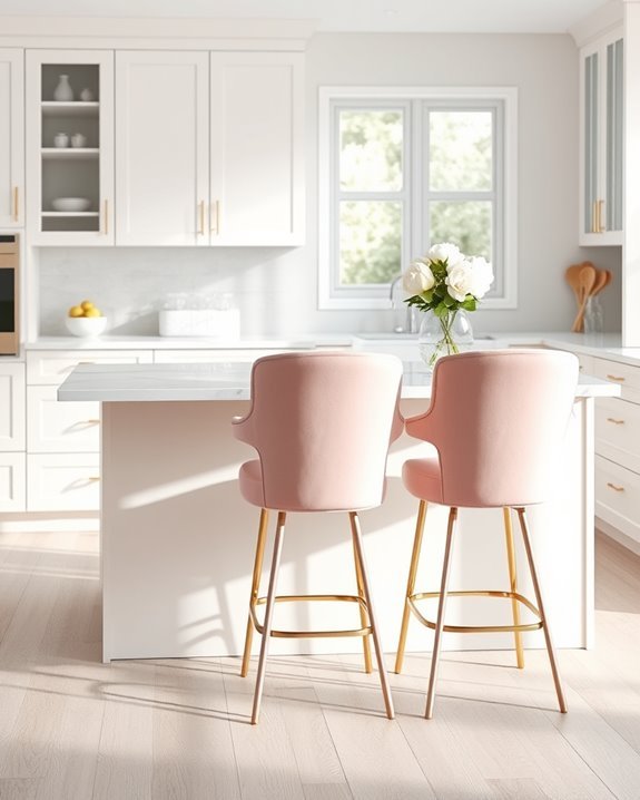 stylish blush pink seating