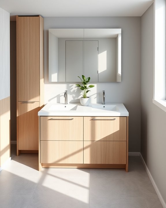 stylish built in waste bins