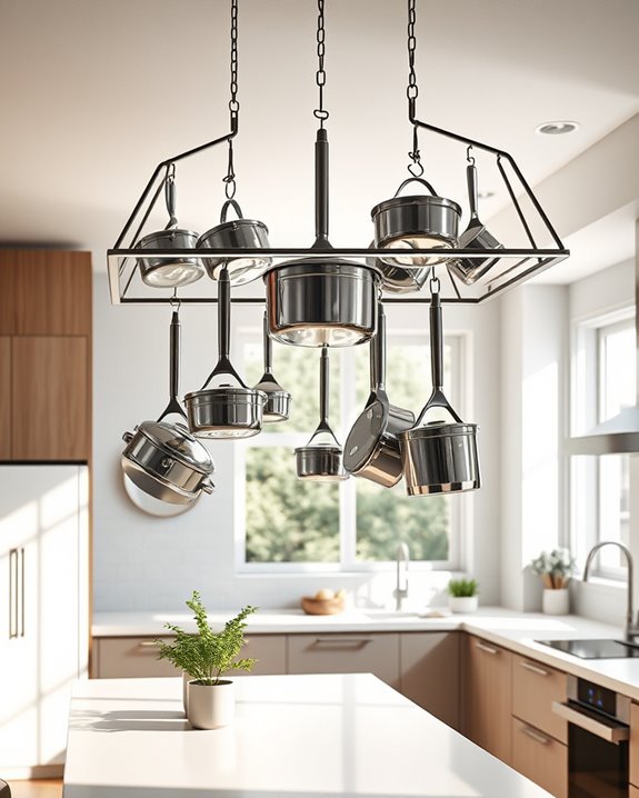 stylish ceiling pot storage