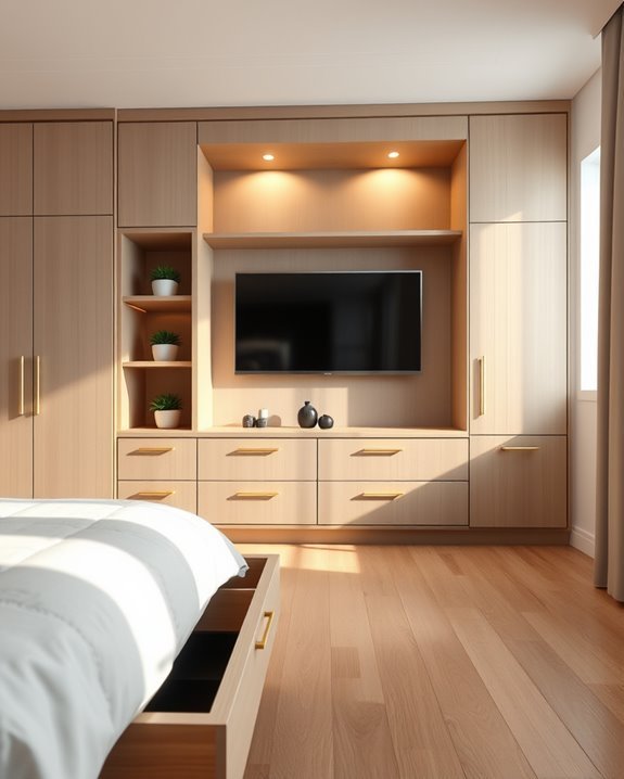 stylish closet entertainment zone