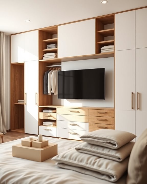 stylish closet tv integration